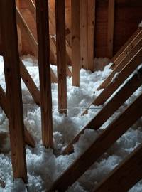 cellulose insulation in an attic